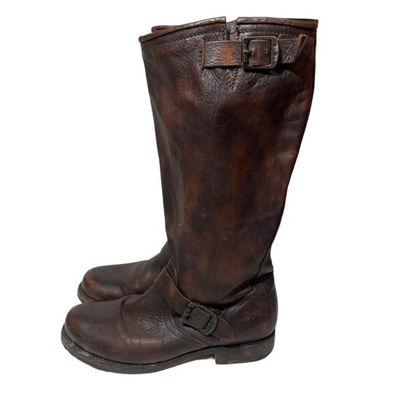 Frye Company Brown Distressed Leather Riding Boots - Picture 1 of 9